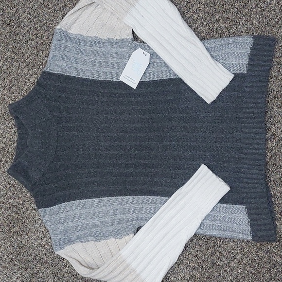 NWT Time And Tru Color Block Mock Neck Knit Sweater Womens Size Small - Picture 8 of 10